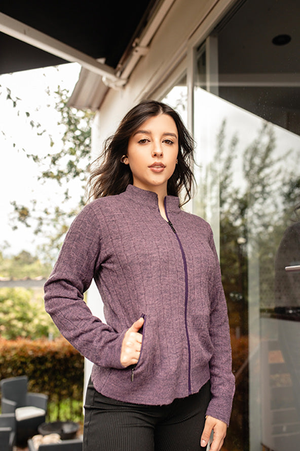 Chaqueta trenzada - Coral