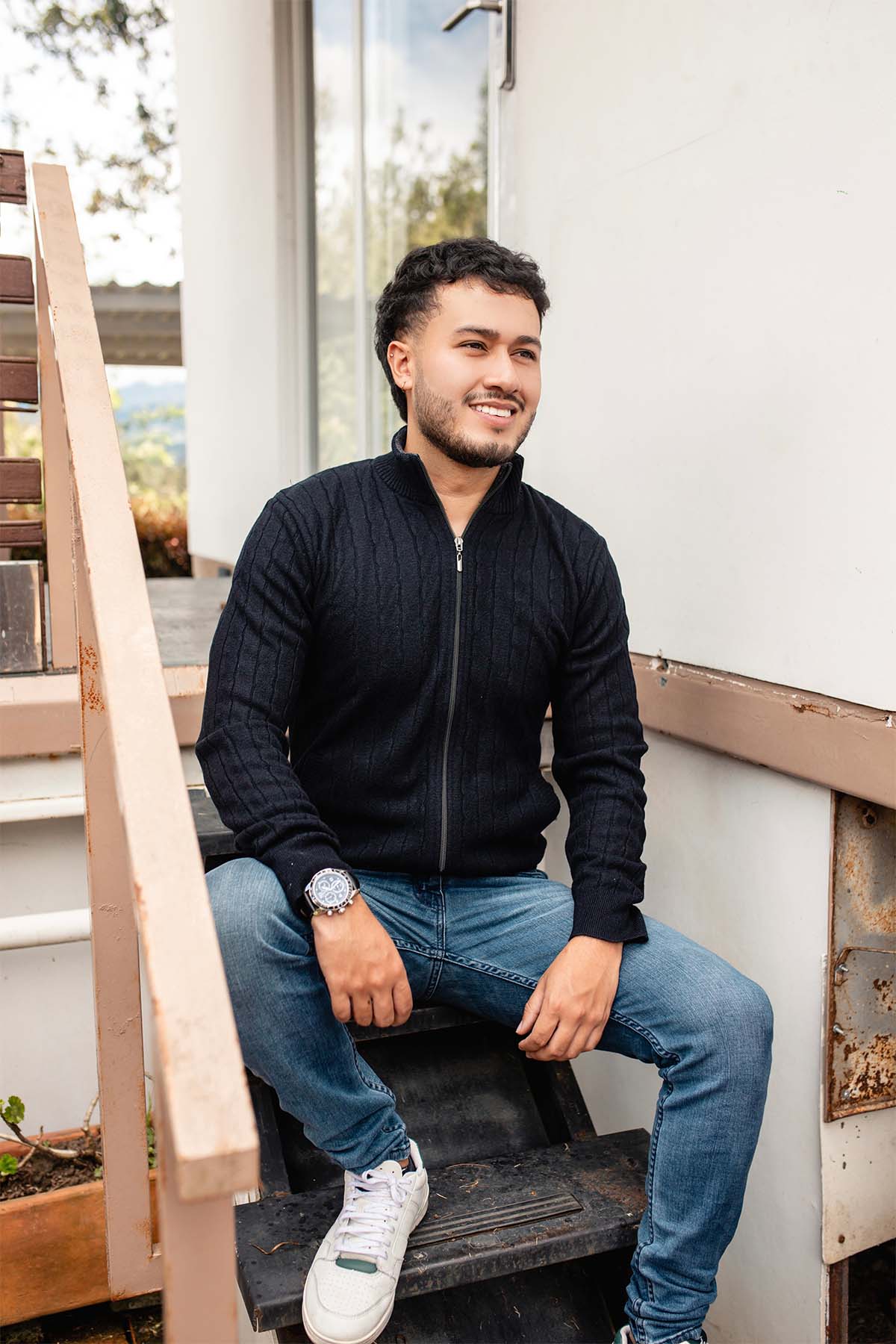 Chaqueta trenzada - Negro