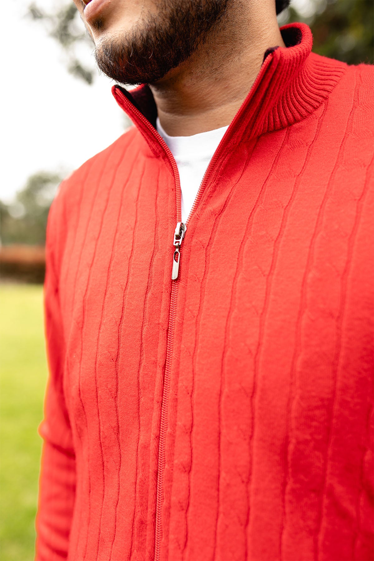 Chaqueta trenzada - Rojo