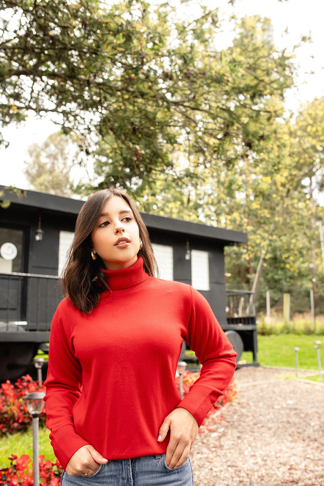 Sweater cuello tortuga - Rojo