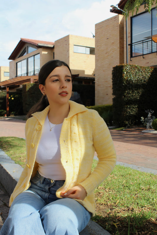 Suéter boucle - Amarillo pastel