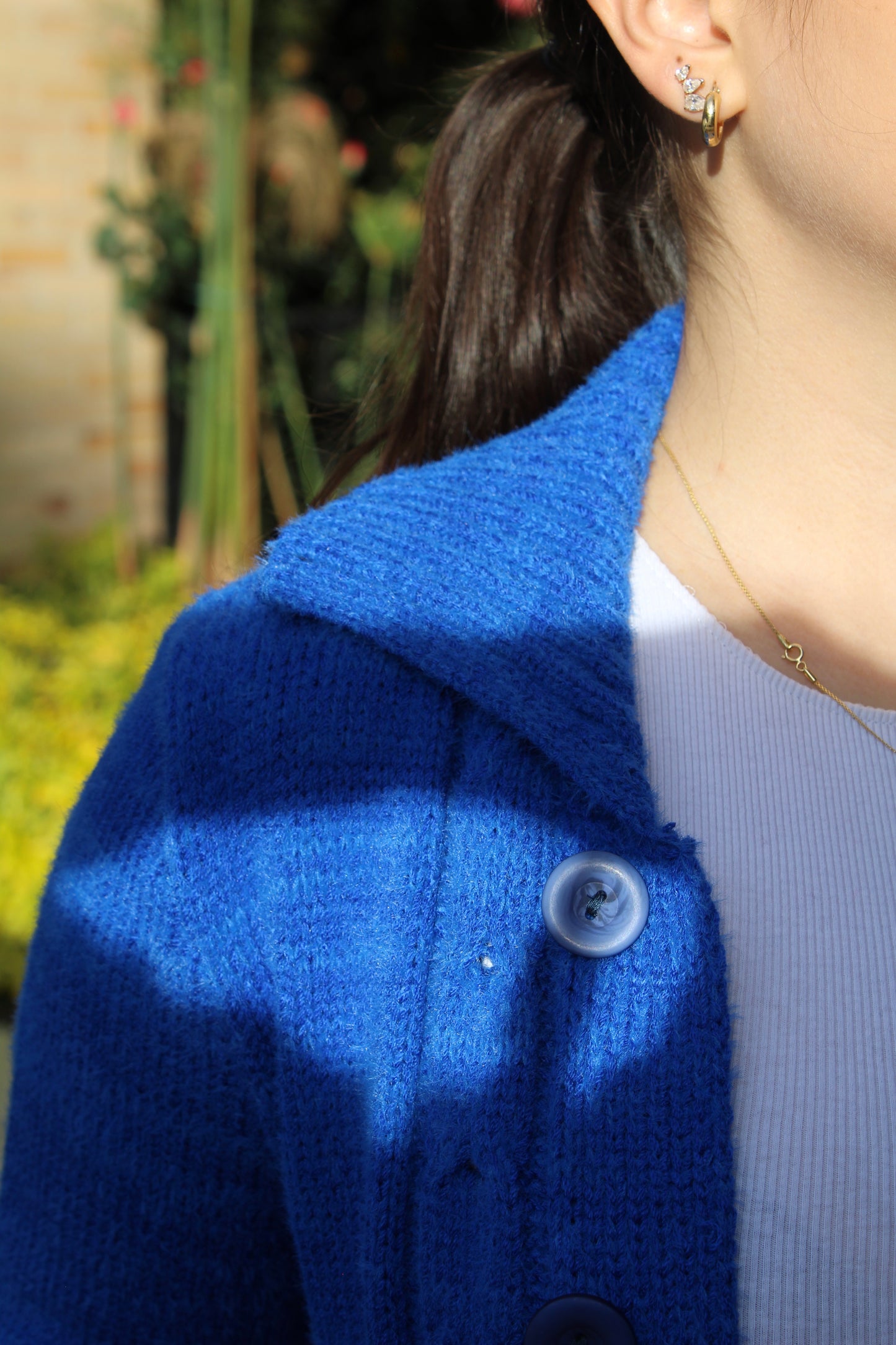 Suéter boucle - Azul rey