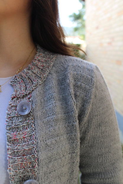 Suéter boucle - Gris claro