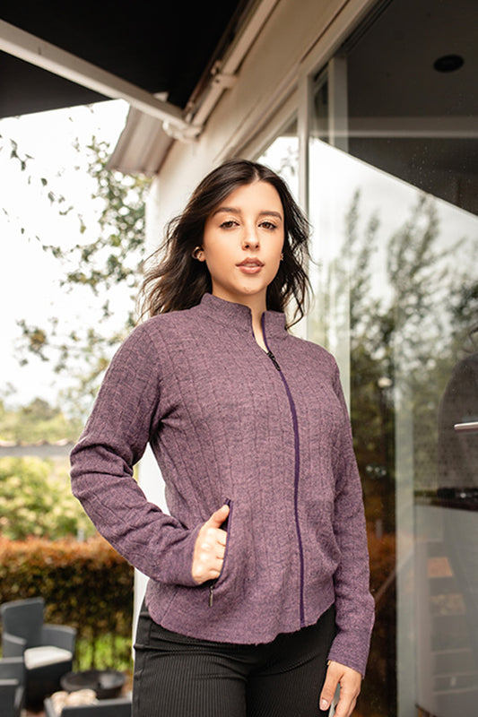 Chaqueta trenzada - Coral
