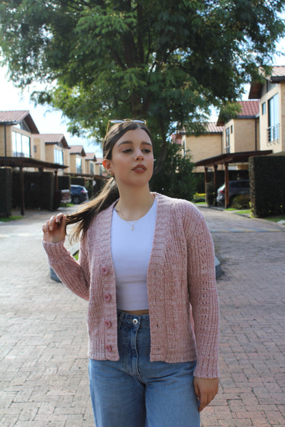 Suéter boucle - Rosado