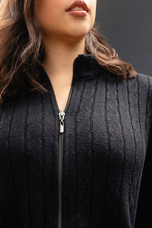 Chaqueta trenzada - Negro