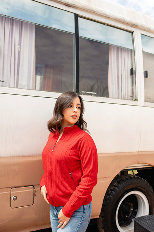 Chaqueta trenzada - Rojo
