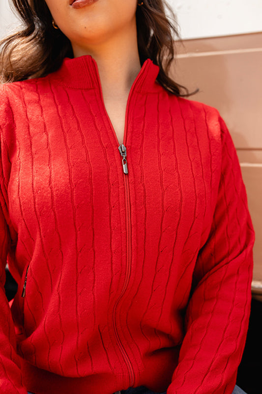 Chaqueta trenzada - Rojo