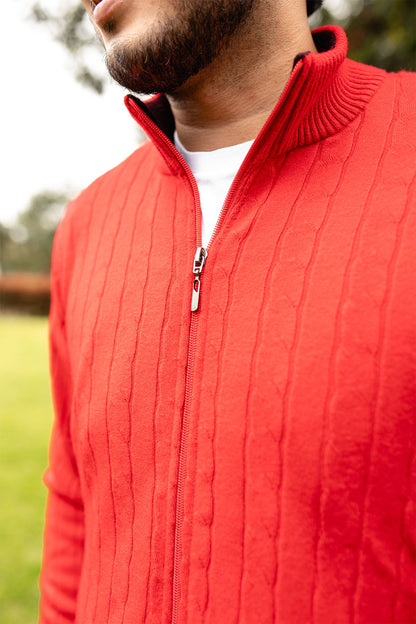 Chaqueta trenzada - Rojo