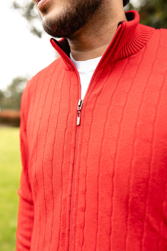 Chaqueta trenzada - Rojo