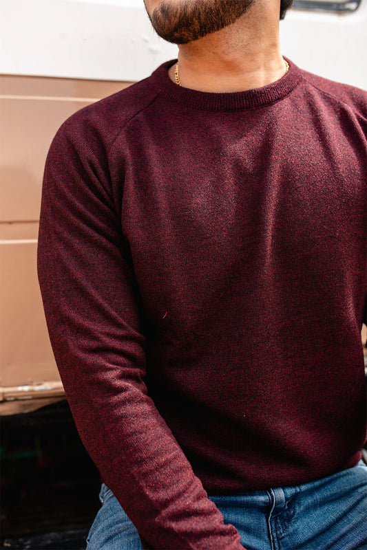 Sweater cuello redondo - Vinotinto