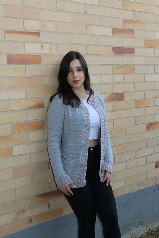 Suéter boucle - Gris claro