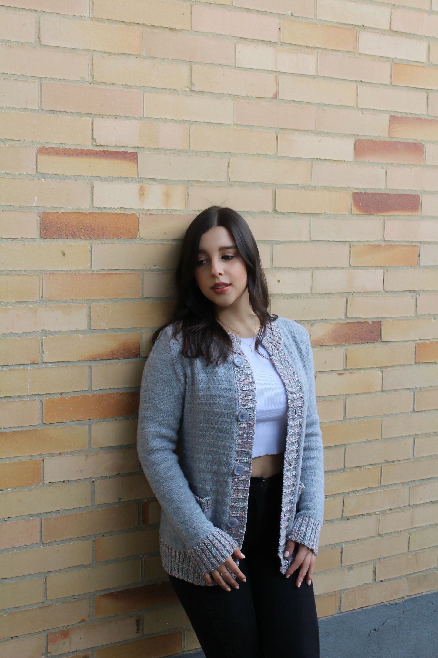 Suéter boucle - Gris claro