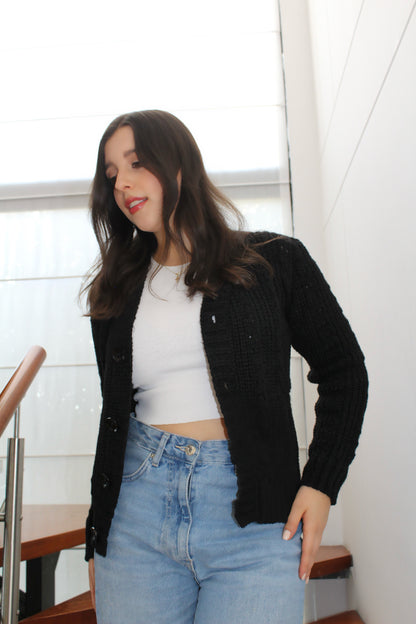 Suéter boucle - Negro